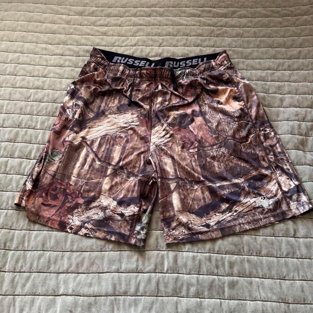 Russell Athletic x Mossy Oak Camo Mesh Basketball Shorts Size XL